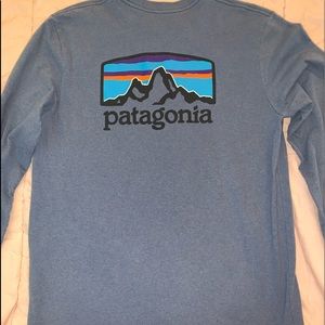 PATAGONIA Blue Long Sleeve Crew Neck Tee Men’s Size S